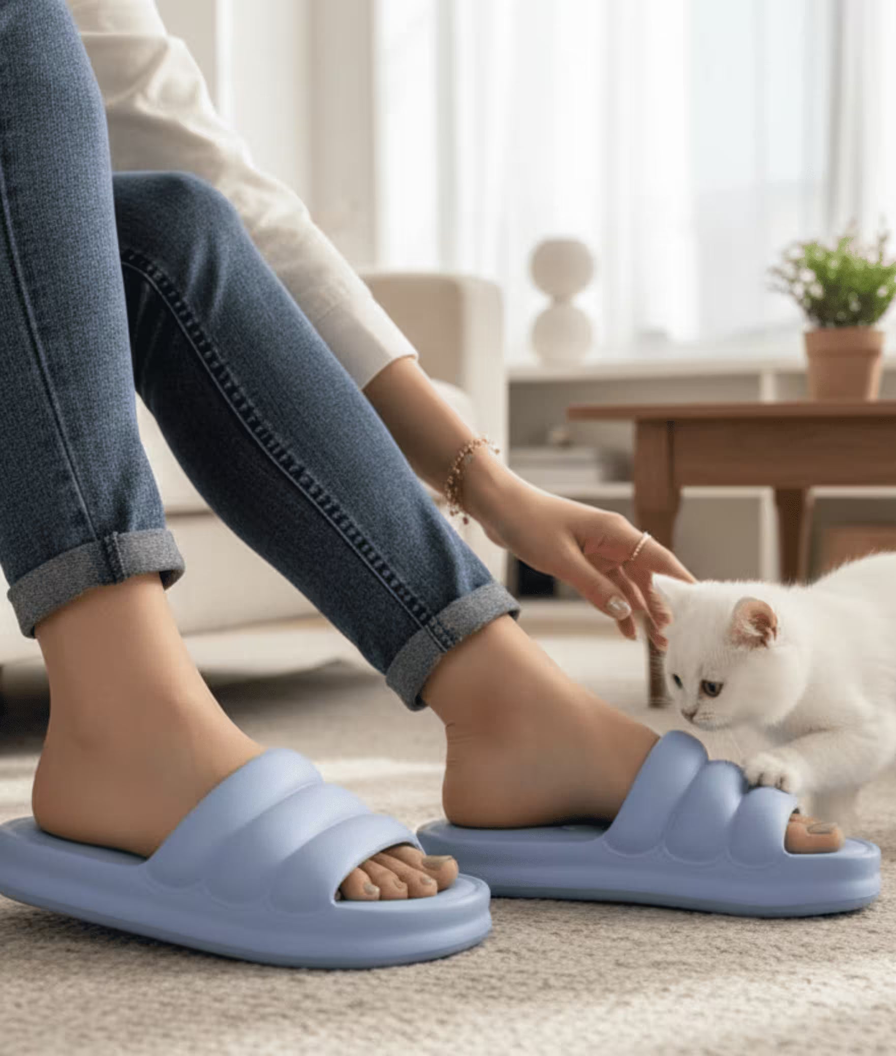 Marshmello – Pantuflas Cómodas tipo sandalia ligera